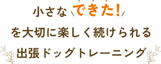 小さなできた！を大切に楽しく続けられるトレーニングを！